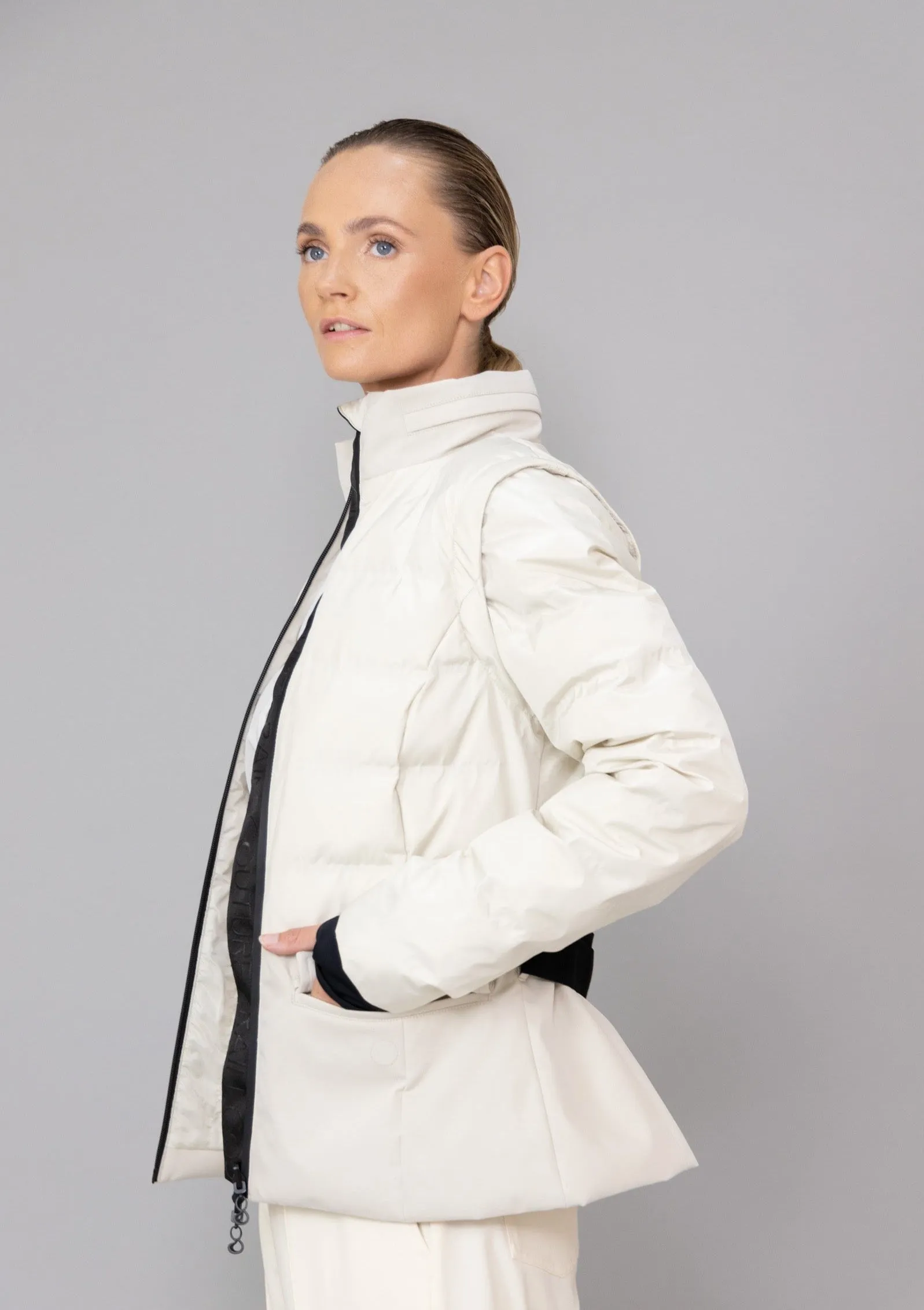 3-in-1 Down Jacket & Bodywarmer - Vanilla White