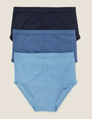 3 pcs. Marks & Spencer pure cotton briefs, blue mix