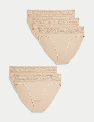 5 pcs Marks & Spencer cotton, lycra and lace panties