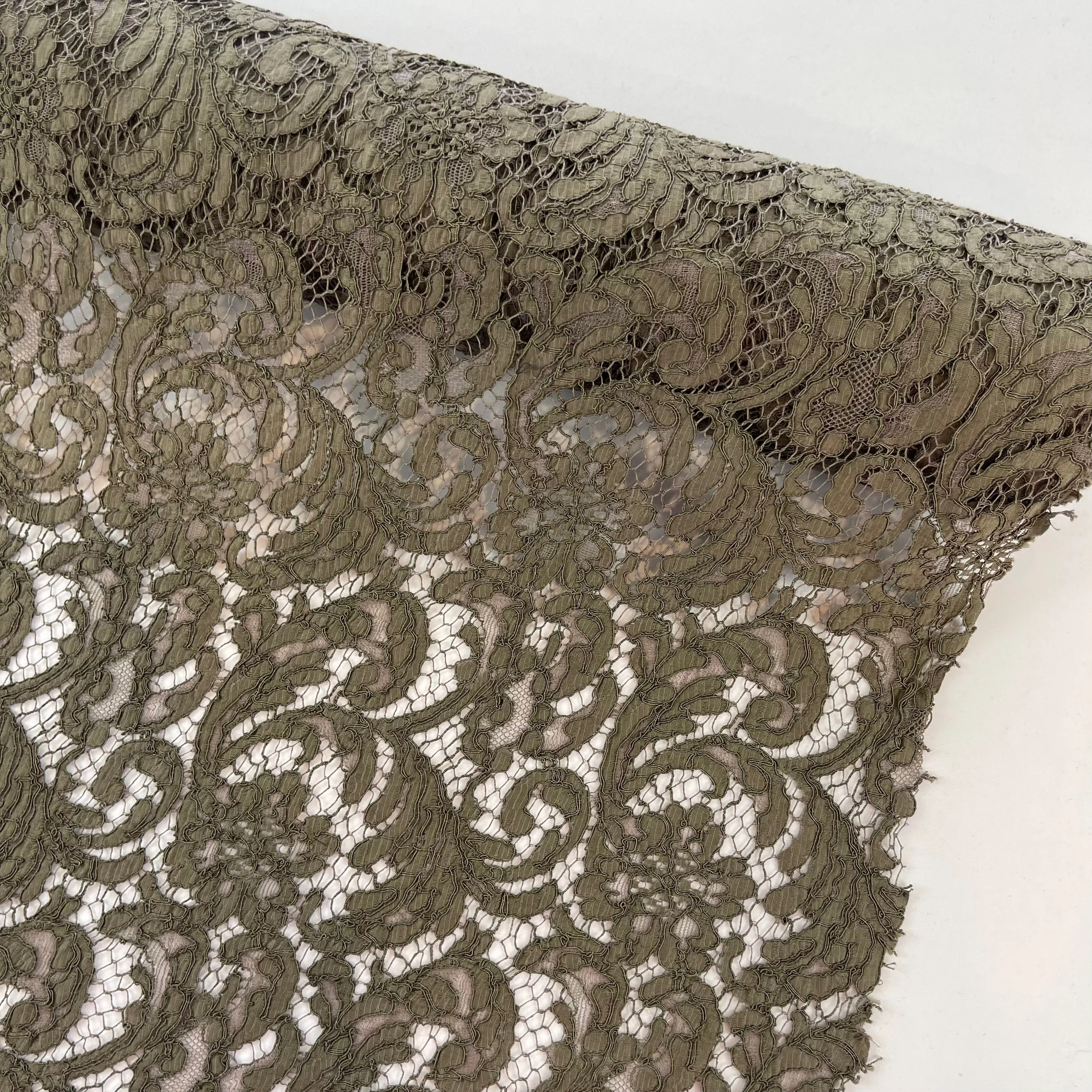 70cm plus end Dark taupe French Corded Lace