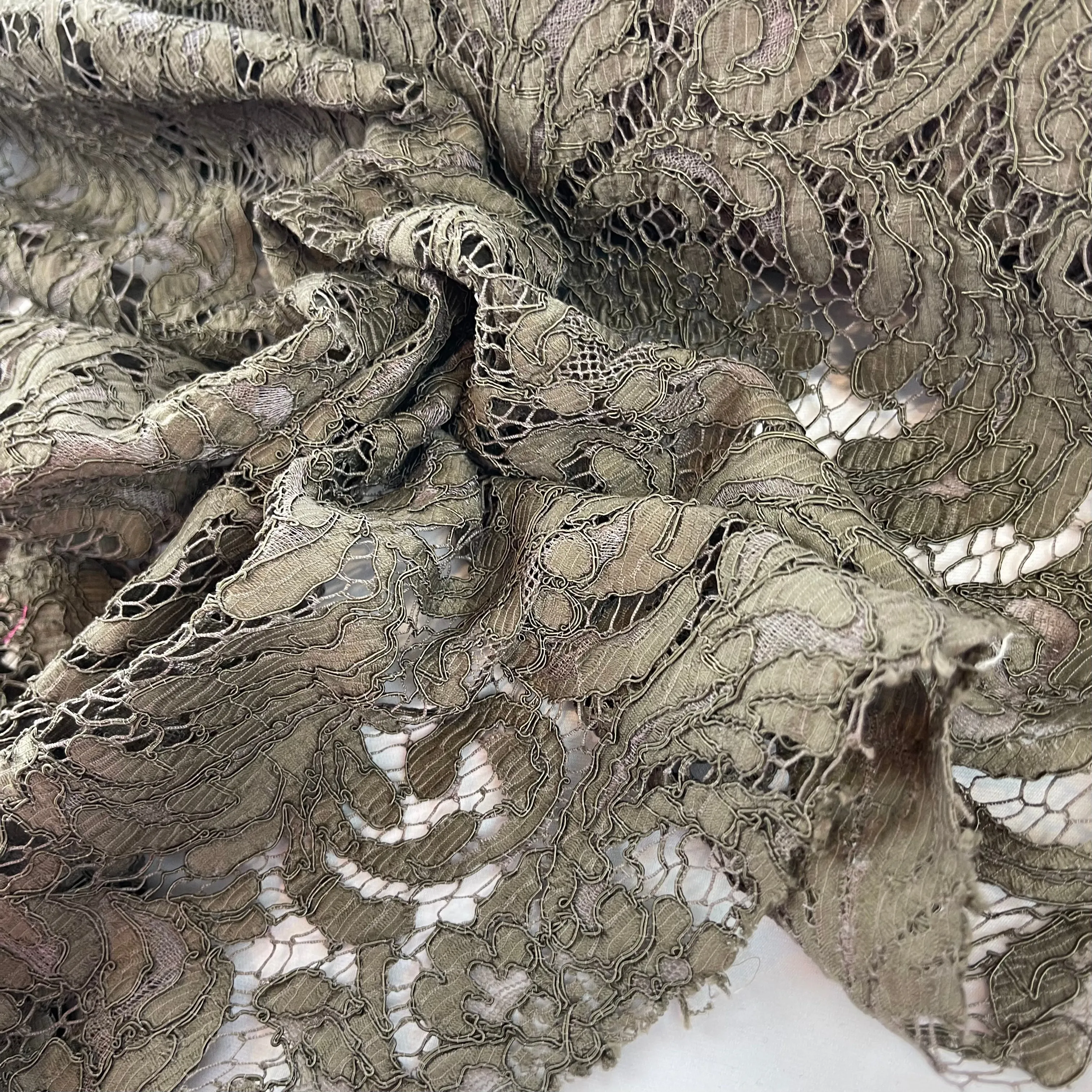 70cm plus end Dark taupe French Corded Lace