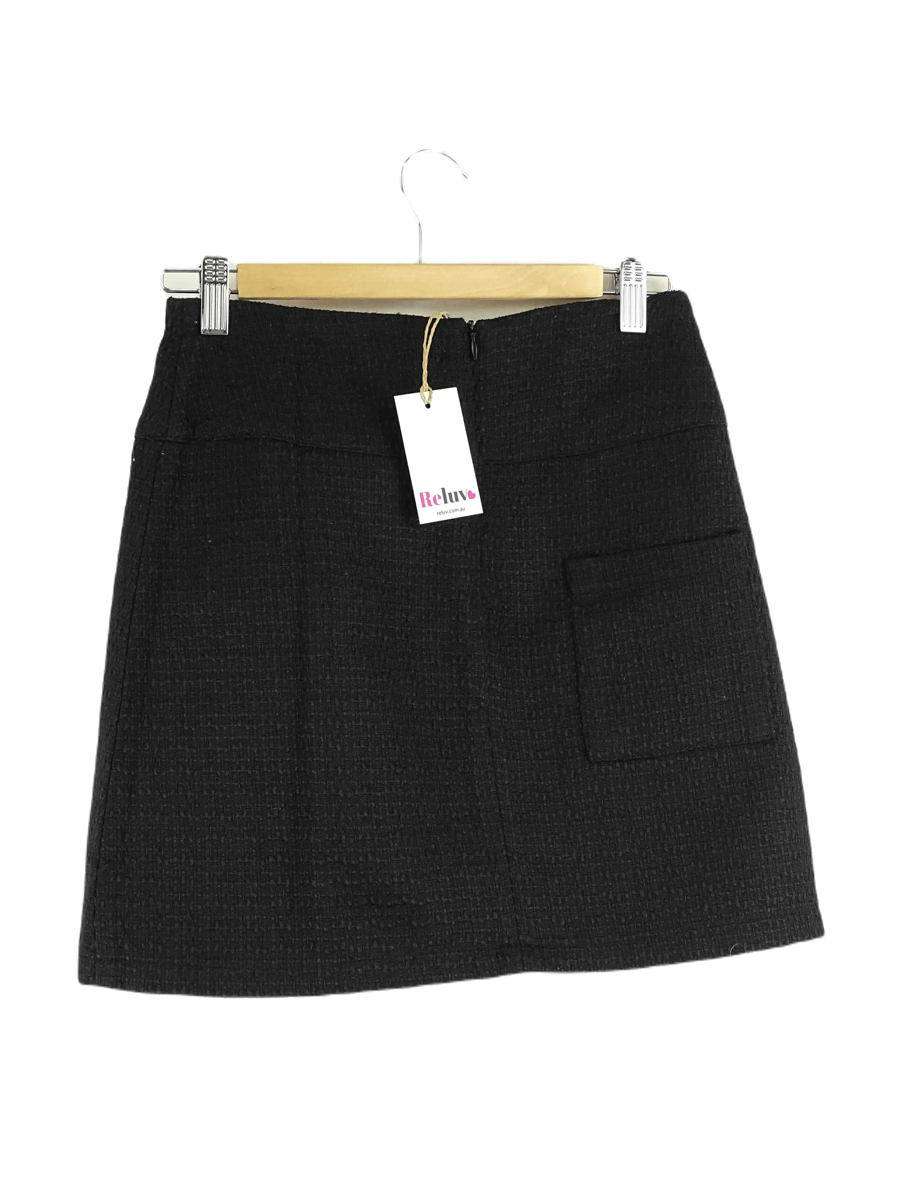 Belle & Bloom Black Woven Skirt S