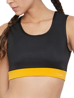 Clovia Women's Medium Impact Padded Sports Bra with Removable Cups (BR2084A13_Black_L)