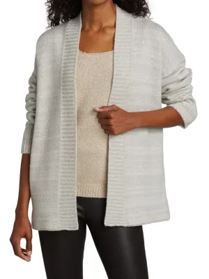 Collection striped cardigan Saks Fifth Avenue with sequins, silver