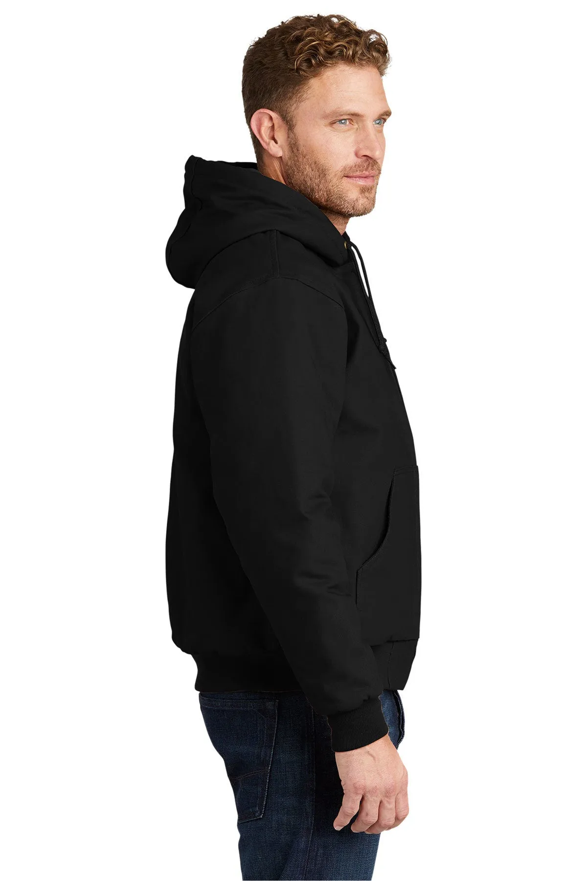 CornerStone Duck Cloth Hooded Work Jacket, Black