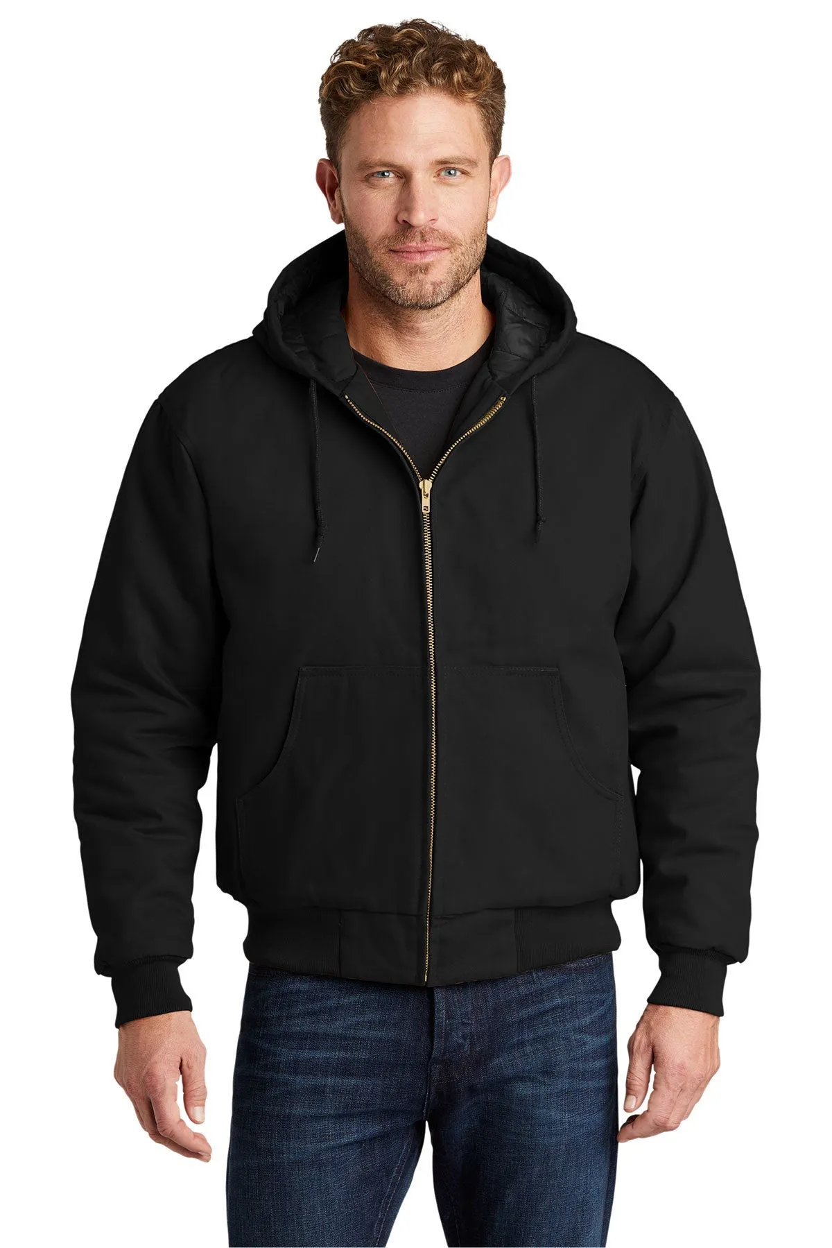 CornerStone Duck Cloth Hooded Work Jacket, Black