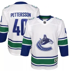 Elias Pettersson White Vancouver Canucks Youth Jersey 2019/20 Outerstuff Prime Minister's away jersey