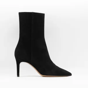 High Shaft Ankle Boots in Black Suede