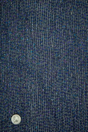 Indigo Sequins & Beads on Silk Chiffon Fabric