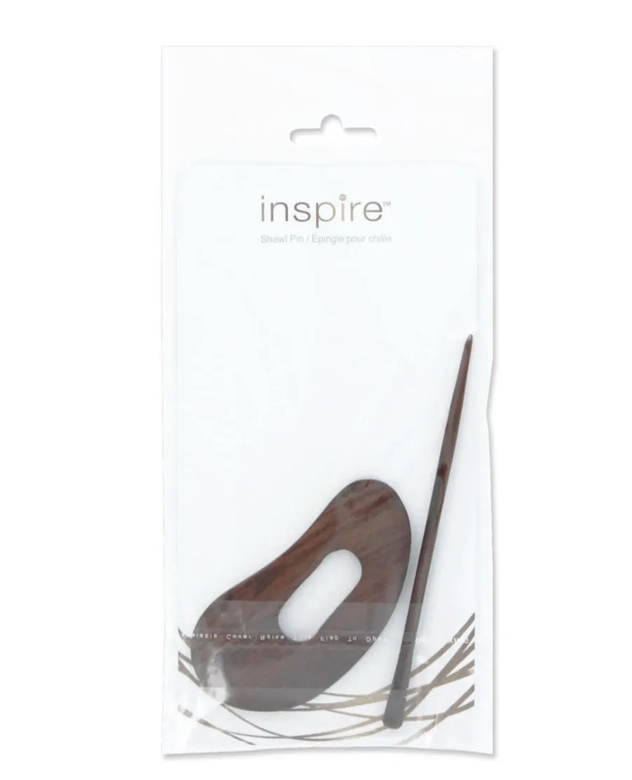 Inspire-Half Moon Wood-Shawl Pin #98100410