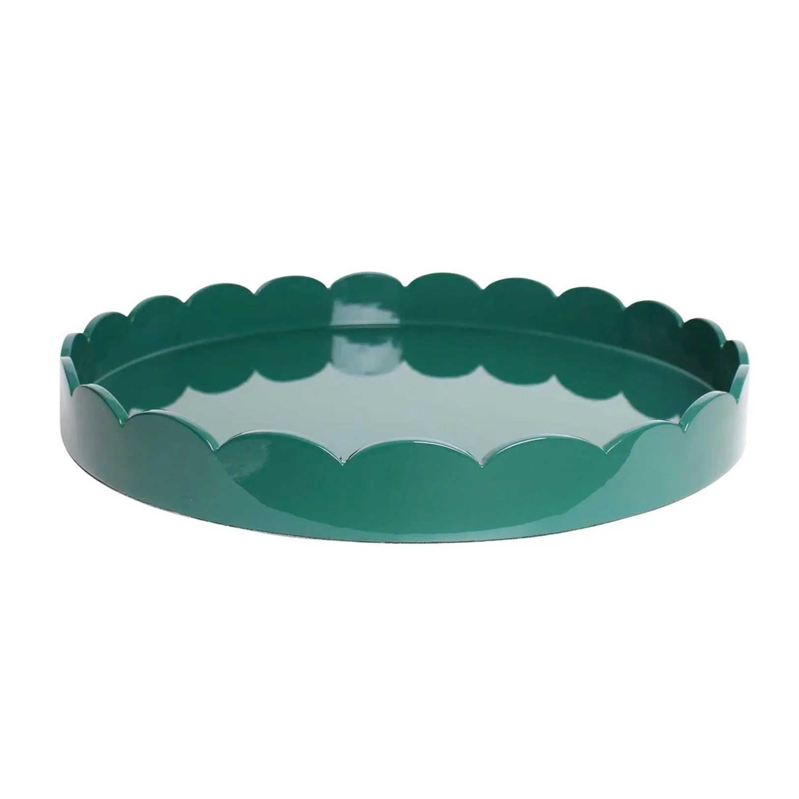 Large Round Scallop Tray | Racing Green