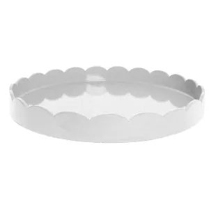 Medium Scallop Round Tray | White