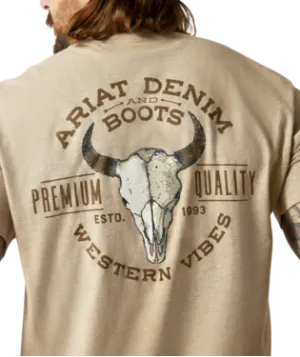 Men's Ariat Bison Skull Short Sleeve T-Shirt - 10047613