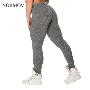 NORMOV S-XL 3 Colors Casual Push Up Leggings Women Summer Workout Polyester Jeggings Breathable Slim Leggings Women