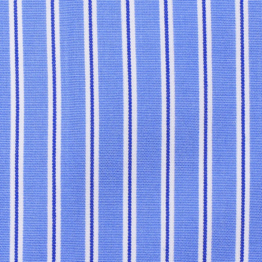 Poplin Semi Spread Shirt - Blue - Halo Stripe