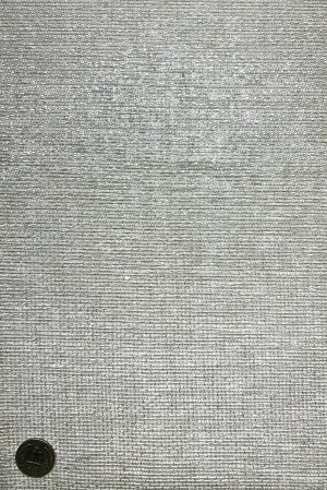 Silver Metallic Silk Tweed Fabric