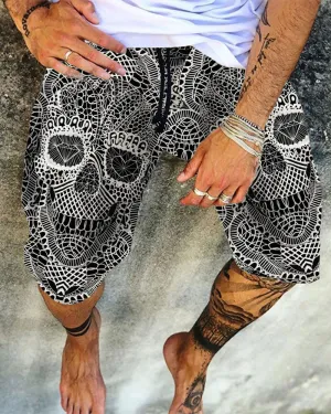 Skull Print Summer  Casual Pants