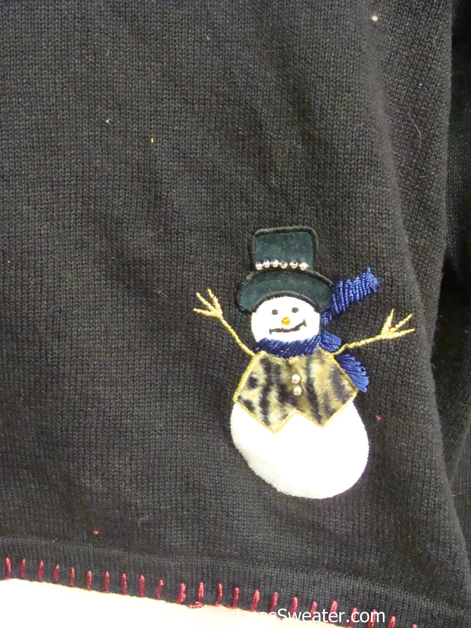 Stick Armed Snowmen Ugly Christmas Sweater Cardigan