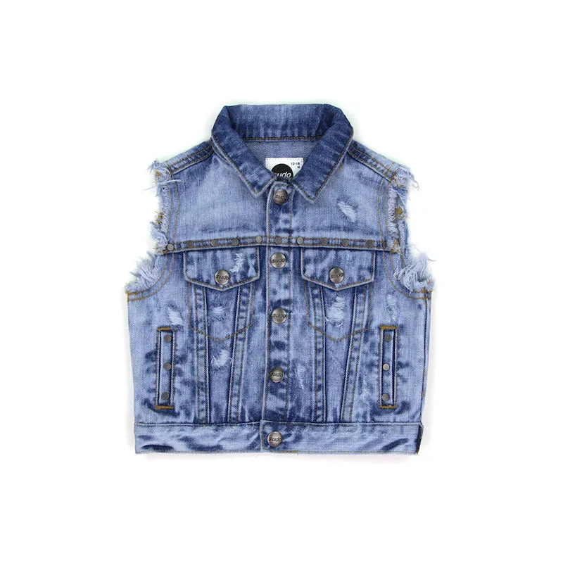 Sudo Memphis Denim Vest Blue