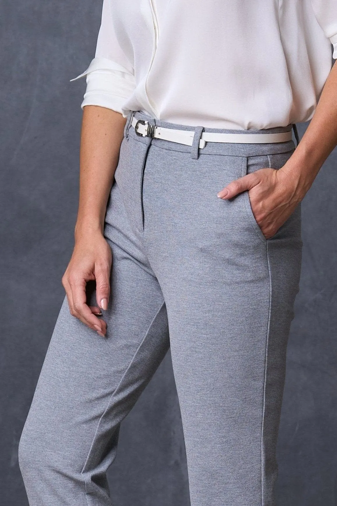 The Katherine Trouser Light Heather Grey