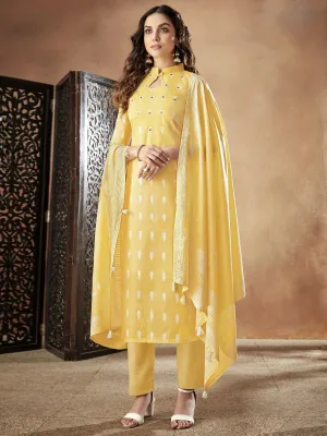 Yellow Casual Pakistani Pant Suit