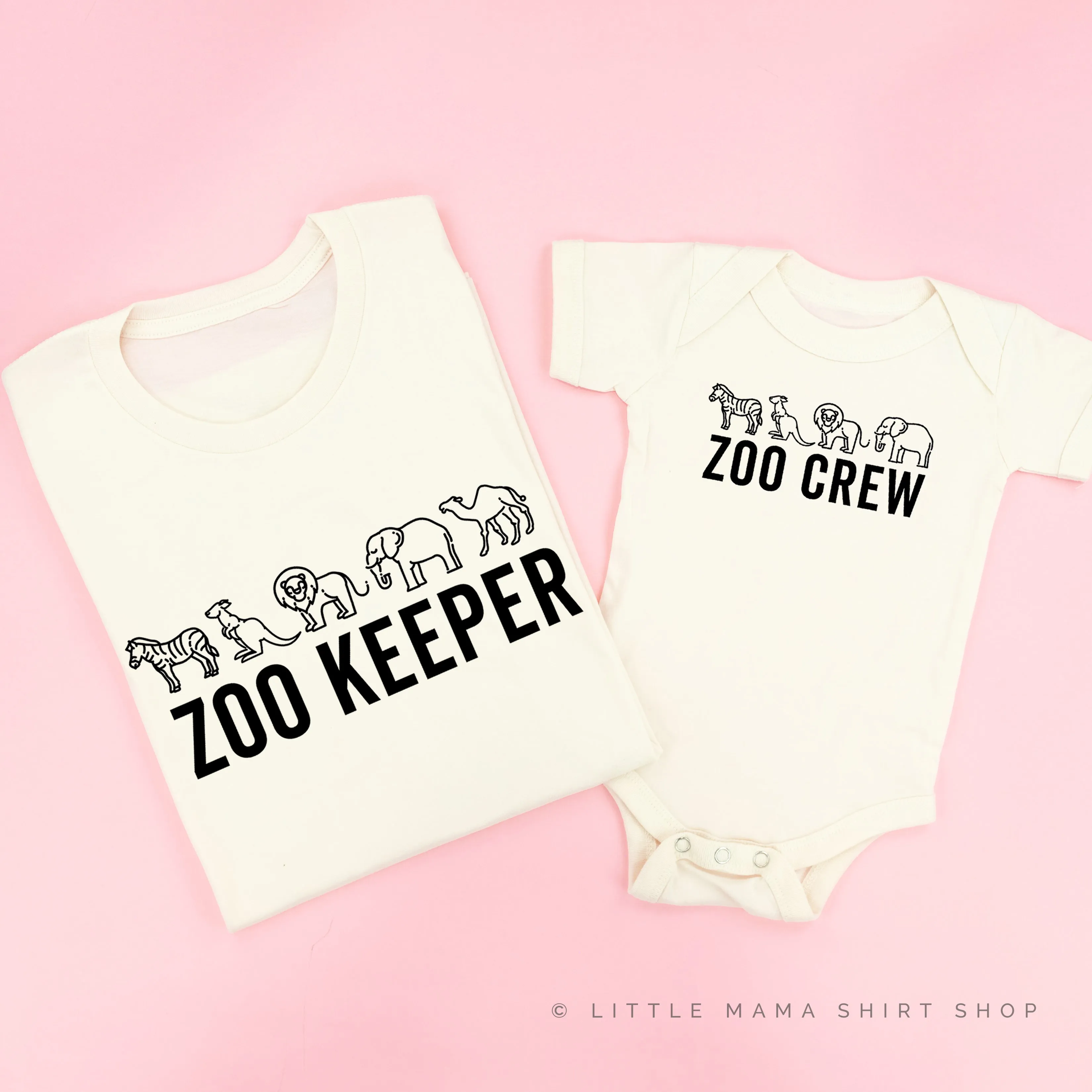 ZOO KEEPER   ZOO CREW - Set of 2 Matching Shirts